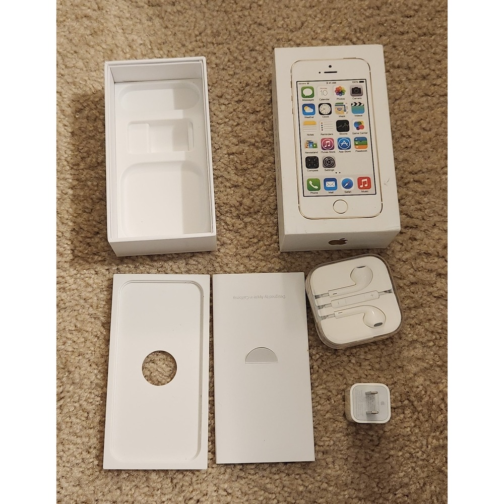 Apple iPhone 5S White BOX ONLY HEADPHONES NO PHONE